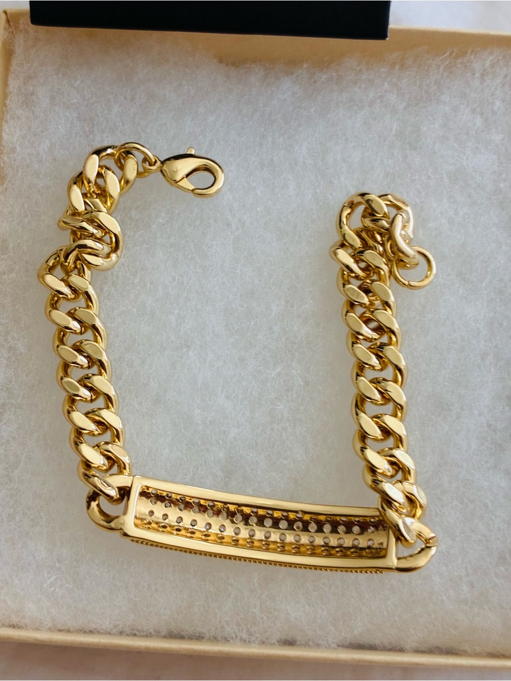 Nordstrom Gold Pave Curb-Chain Bracelet - Picture 6 of 8
